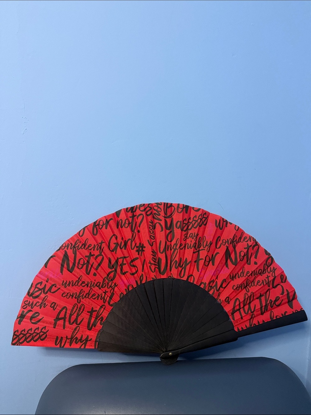 Sassy Jones Red Confident Red & Black Folding Fan